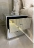 Lilah Mirrored Bedside Table 2 Drawer 48W 